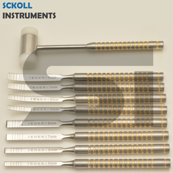 Chisels Set Pcs Mallet For Bone Splitting Dental Implant Placement Orthopedic Surgeons
